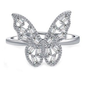 Sterling Sparkling Butterfly Ring